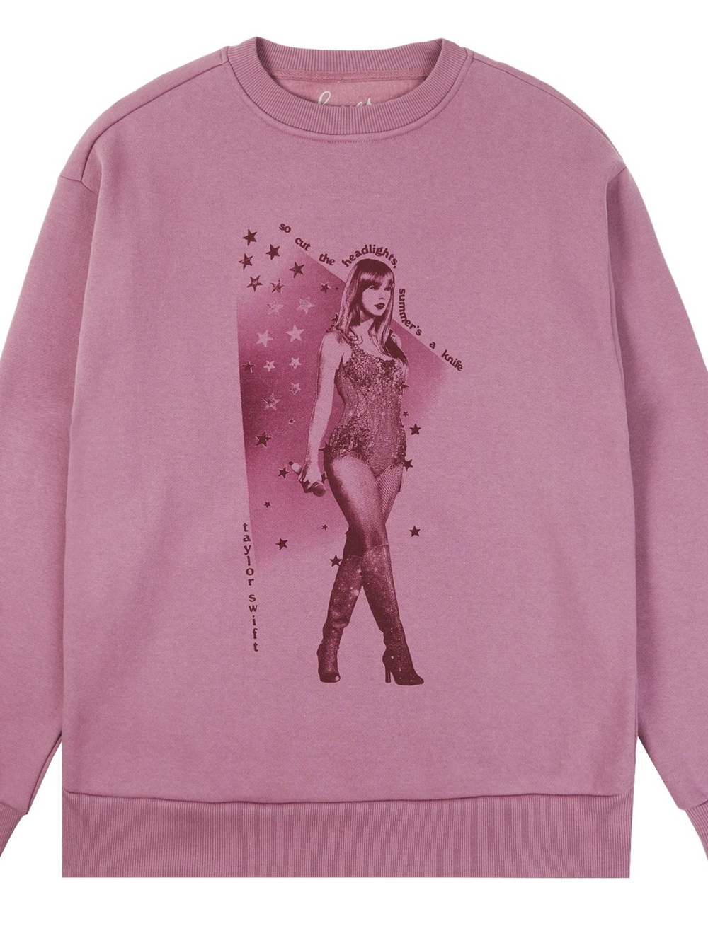 Taylor Swift Vintage Graphic Crewneck Sweatshirt - Mauve Pink